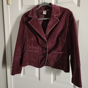 Caslon Deep Burgundy Corduroy Blazer Vintage Cropped